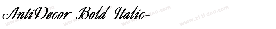 AntiDecor Bold Italic字体转换